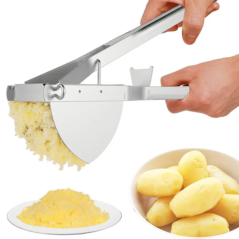 Heavy Duty Stainless Steel Potato Ricer Manual Masher For Potatoes, Fruits, Vegetables