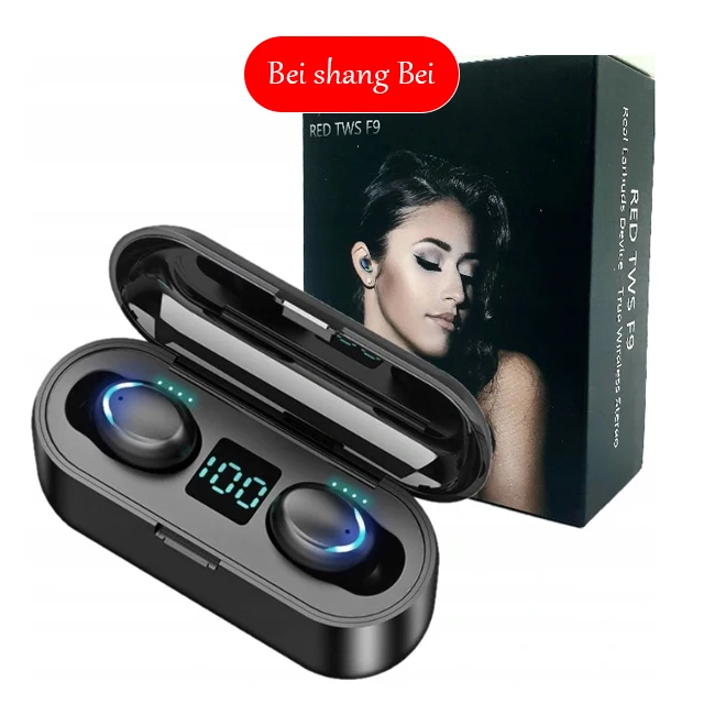 
Fast shipping F9 Tws BT5.0 Wireless Headphones Headset Earbuds Lcd Digital Electric Quantity Waterproof Noise Reduction 