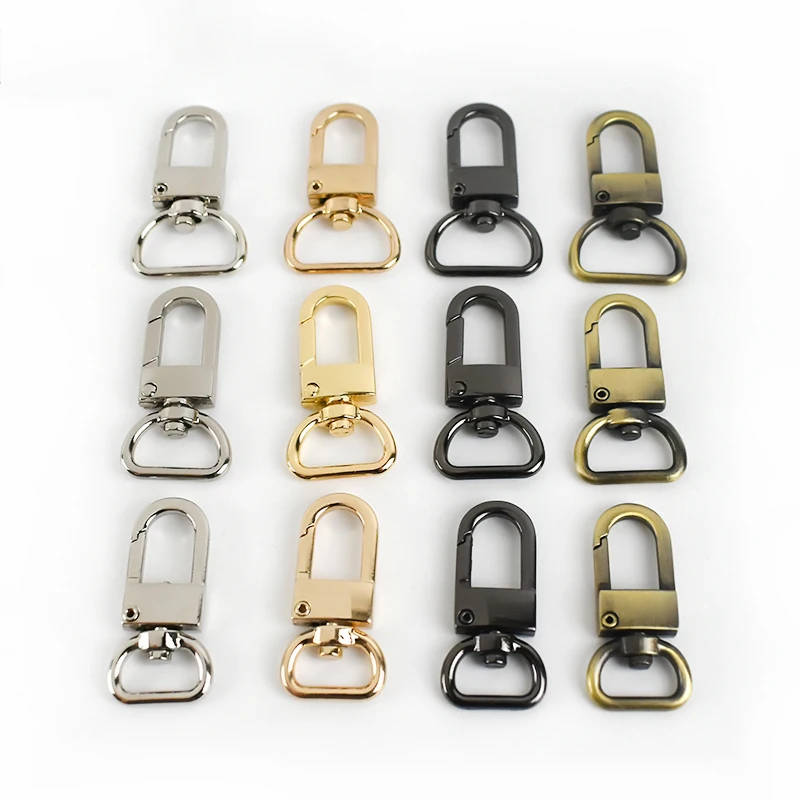 Meetee F3-33 12/16/20mm Handbag Hardware D Tail Alloy Buckles for Dog Collar Swivel Trigger Clasp Bag Strap Spring Hook Buckle