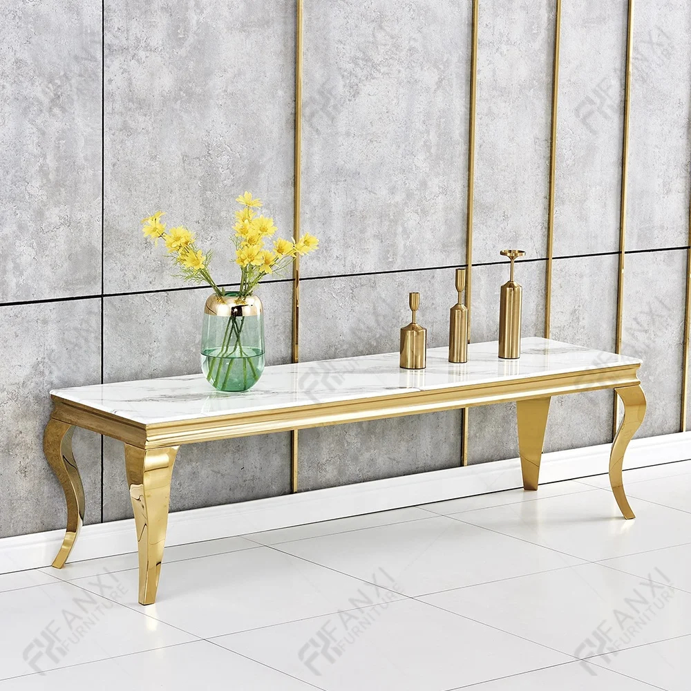 TV Stands Living Room Furniture Gold Stainless Steel Table Marble  Tv Stand Modern Luxury Tv Cabinet Made in China