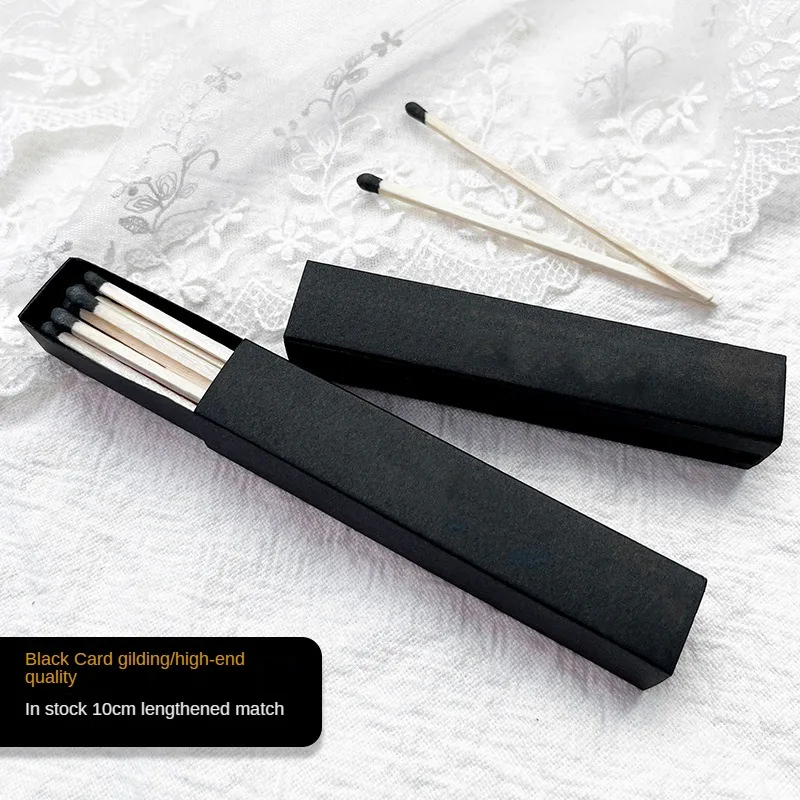 China Factory 96mm Retro Exquisite Birthday Candle Match Black Bronzing Long Match