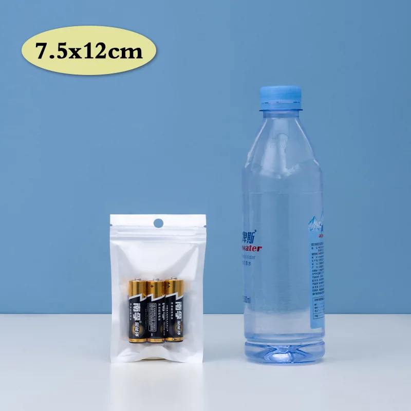 7.5x12cm Self-Sealing White Plastic Pearlized Film Translucent Thickening Material Ziplock Bags For Phone Case And Data Cable