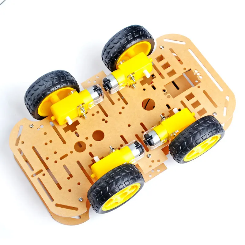 New Type 4WD Smart Robot Car Chassis Sets Acrylic Plate Kit with Speed Encoder Wheel for DIY Educational Robot Smart Car Kits