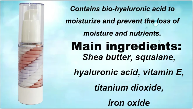 Natural organic facial care tricolor brightening isolation color makeup lasting whitening and rejuvenating face cream