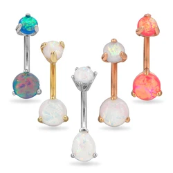 316L stainless steel four-leaf clover flower lock crystal cubic zirconia navel bar belly button ring body piercing jewelry
