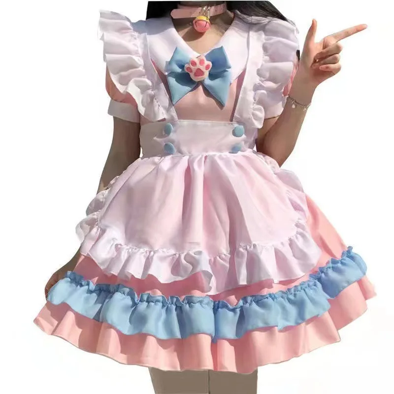Lolita  Maid Dress Plus Size Skirt Cute Big Bow Girl Dress Cosplay Costumes Boys Clothing Party Suit Ladies Dress Cat Paw