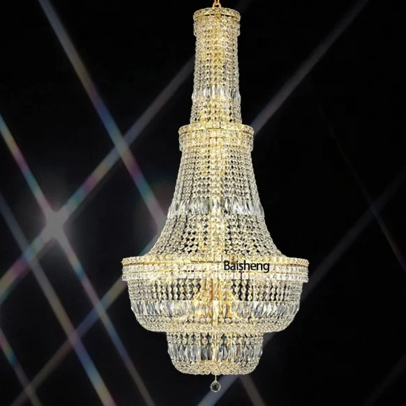 imperial empire crystal chandelier for hotel entrance entryway reception room lobby hall pendant light cristal suspension hang