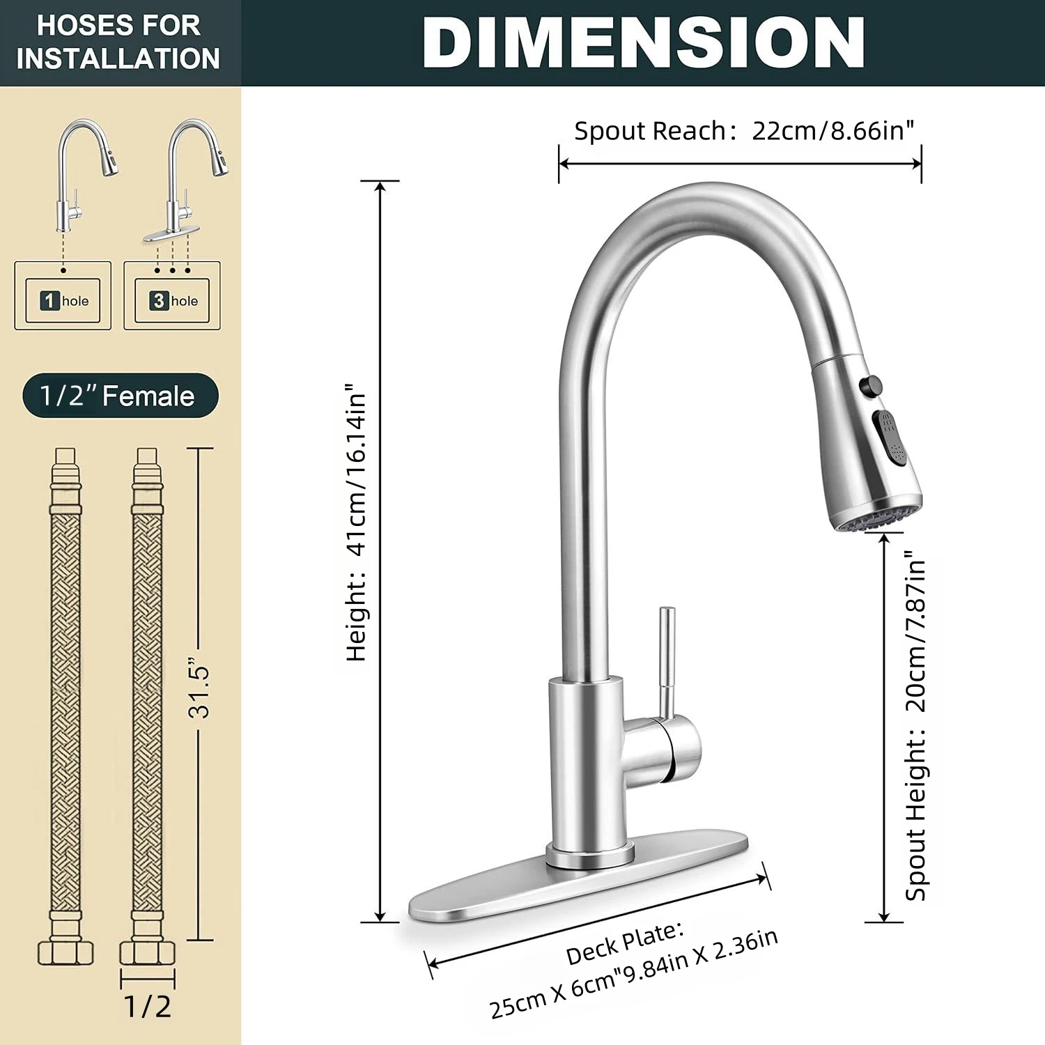 Kitchen pumping hot and cold water faucet household commercial hotel sink washing pool 720 no dead Angle rotation
