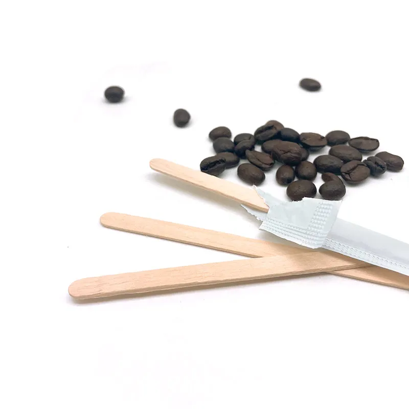 Best Premium Biodegradable Natural Color Beverage Drink Stirrers  Birch Wood Coffee Stick