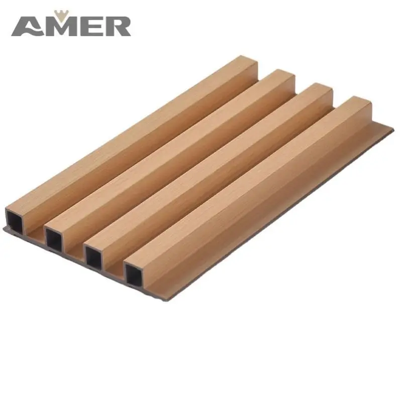 Amer Factory price Outside Co-extrusion Wpc Wall Board Building Exterior Decoration Wood Plastic Composite Cladding Panel