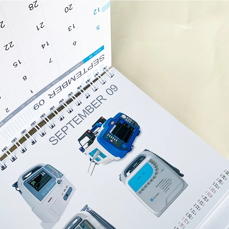 Wholesale 2025 2026 large luxury unique spiral calendar table desk flip calendar stand customized for office