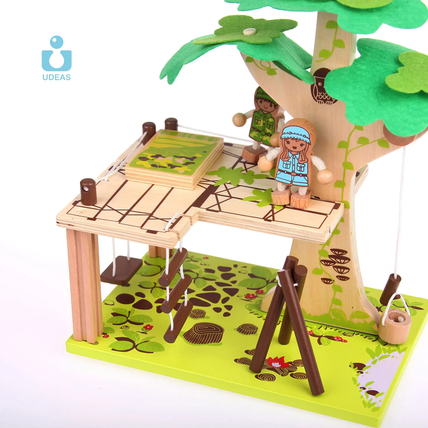 UDEAS 3D DIY Puzzle Treehouse Toys Wood Kids Pretending Game Children Wooden Toy