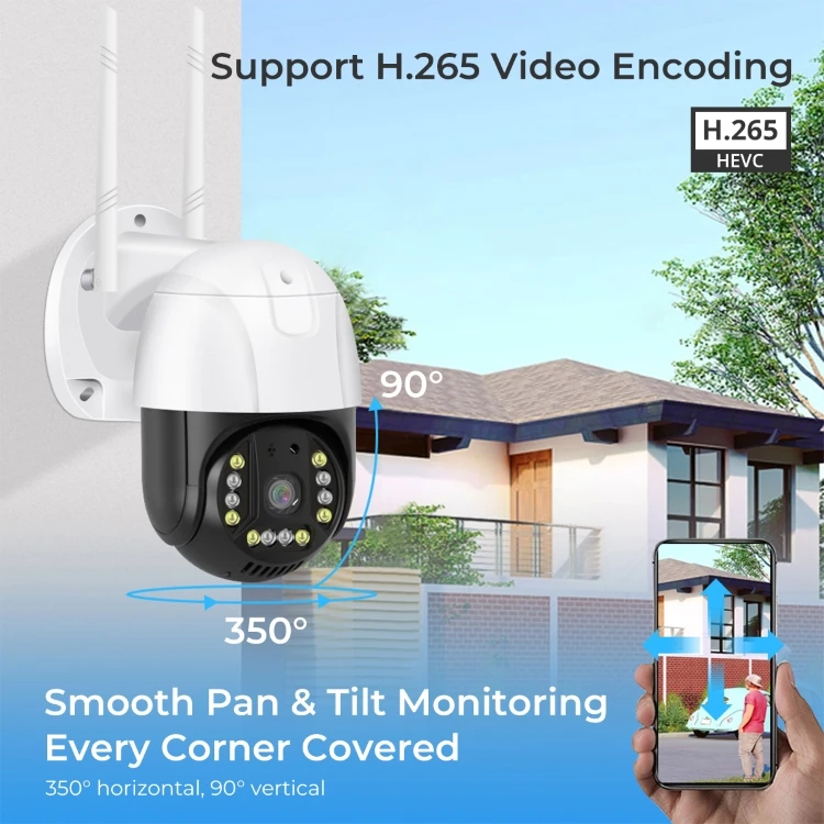 2MP Cloud Storage Two Way Audio Voice Alarm Wireless Ptz Camera With Rj45 Port Outdoor Security  Wifi Cctv Ptz Camera
