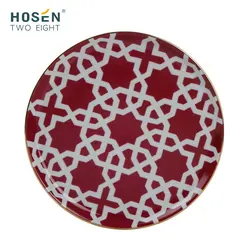 China Fancy Round Dinner Plate Porcelain Bohemia Style 12 Pcs Ceramic Dinner Plates Hand Painting Dinnerware Set Home Use