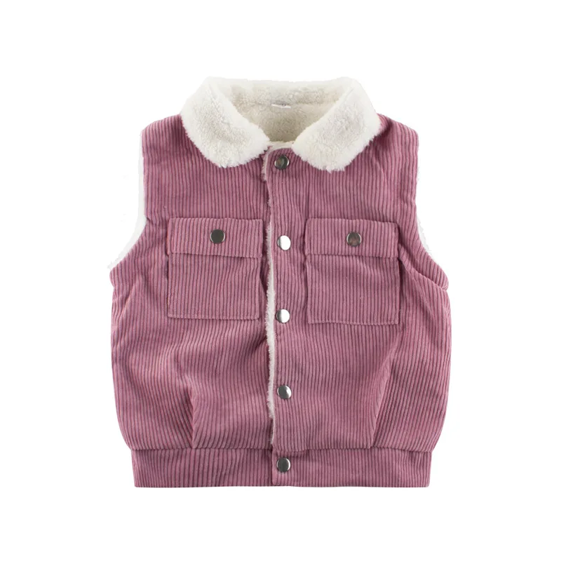 European and American winter kids thick vest coat all match warm outer