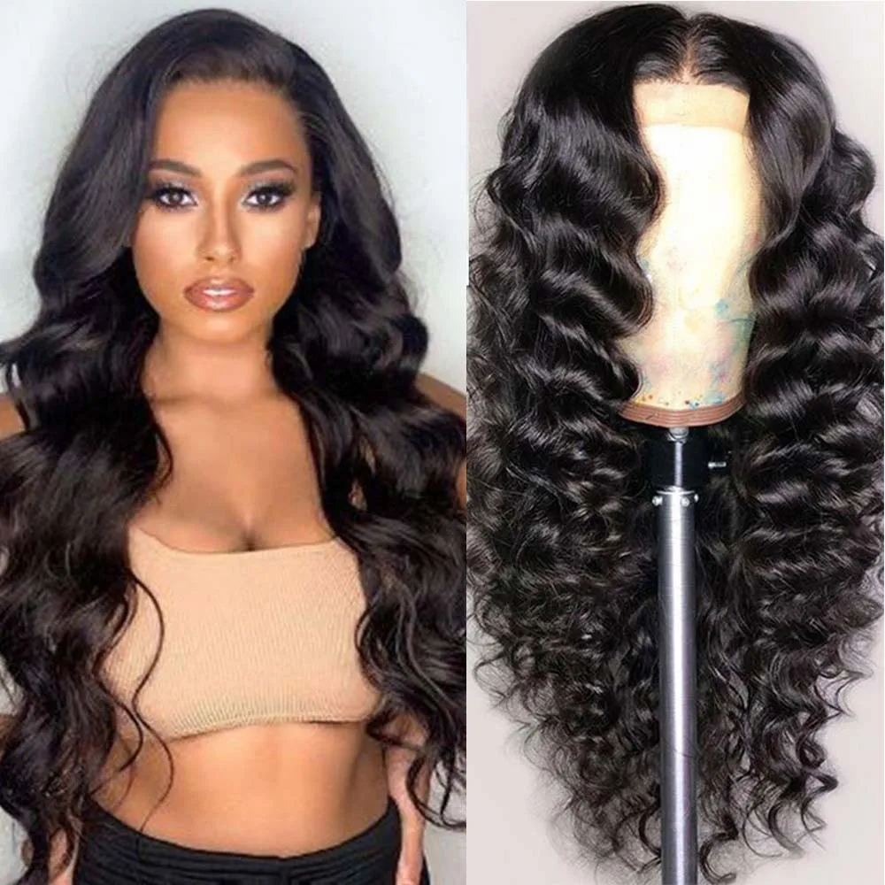 wholesale various black   brazilian remy hair Curly Human Hair Wig,  natural  Water Wave Lace Front remy hair Wigs