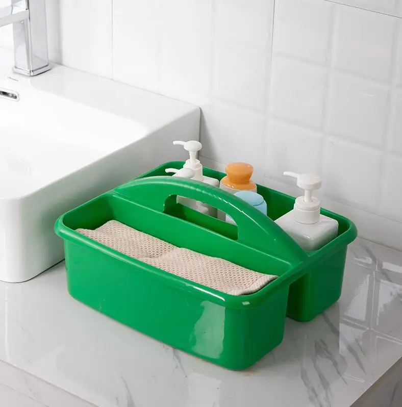 2 Compartment Large Caddy Multipurpose Classroom Organizer Tool & Supply Cleaning Caddy with Handle