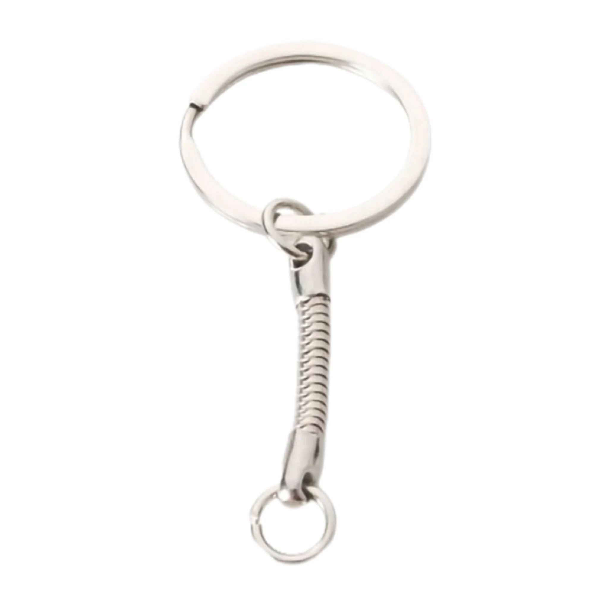 Wholesale High Quality DIY Metal Keychains with Spring Hardware U Disk Keyring with Snap Hook Clasp Findings Accessories