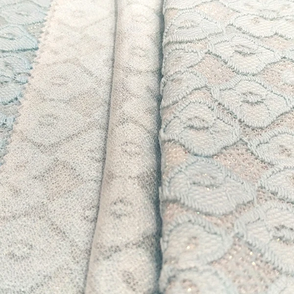 Shiny Multi Color Blue Flower Pattern Embroidery Lace Fabric In Stock