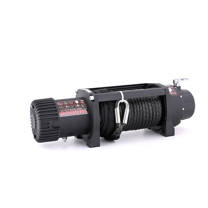 The New 12V 24V 9500L/5909KG IP67 Car 4x4 SUV Wired/Wireless Control Synthetic Rope Electric Winch