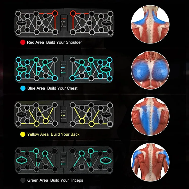 YETFUL 11PCS Multi functional Fitness New Type  Apparatus Abdominal Muscle  Chest Muscle Folding Training Board