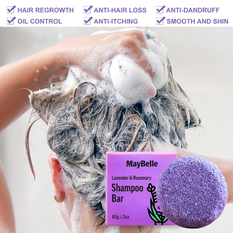 Private Label All Natural Lavender Oil Control Solid Shampoo Purifying Shampoo Bar Soap For Hair&Scalp
