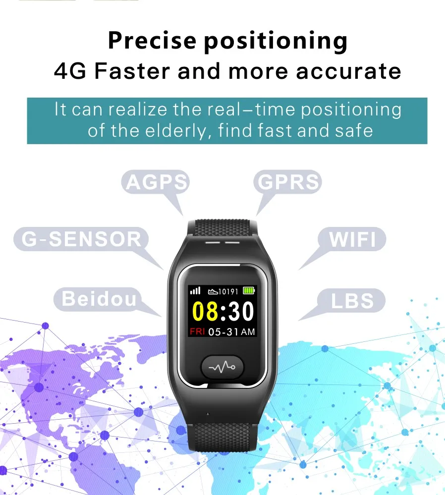  Новинка 2021 трендовые Смарт-часы 4G для пожилых людей L05 GPS с Sim-картой Wi-Fi функциями SOS ограниченными