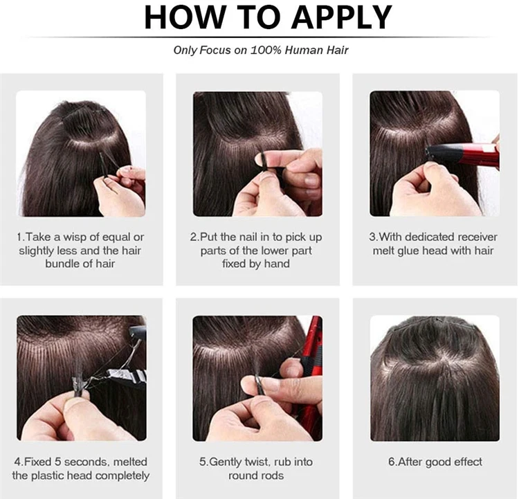 FH pre bonde hair extension keratin u tip remy Russian double drawn u tip straight hair extension