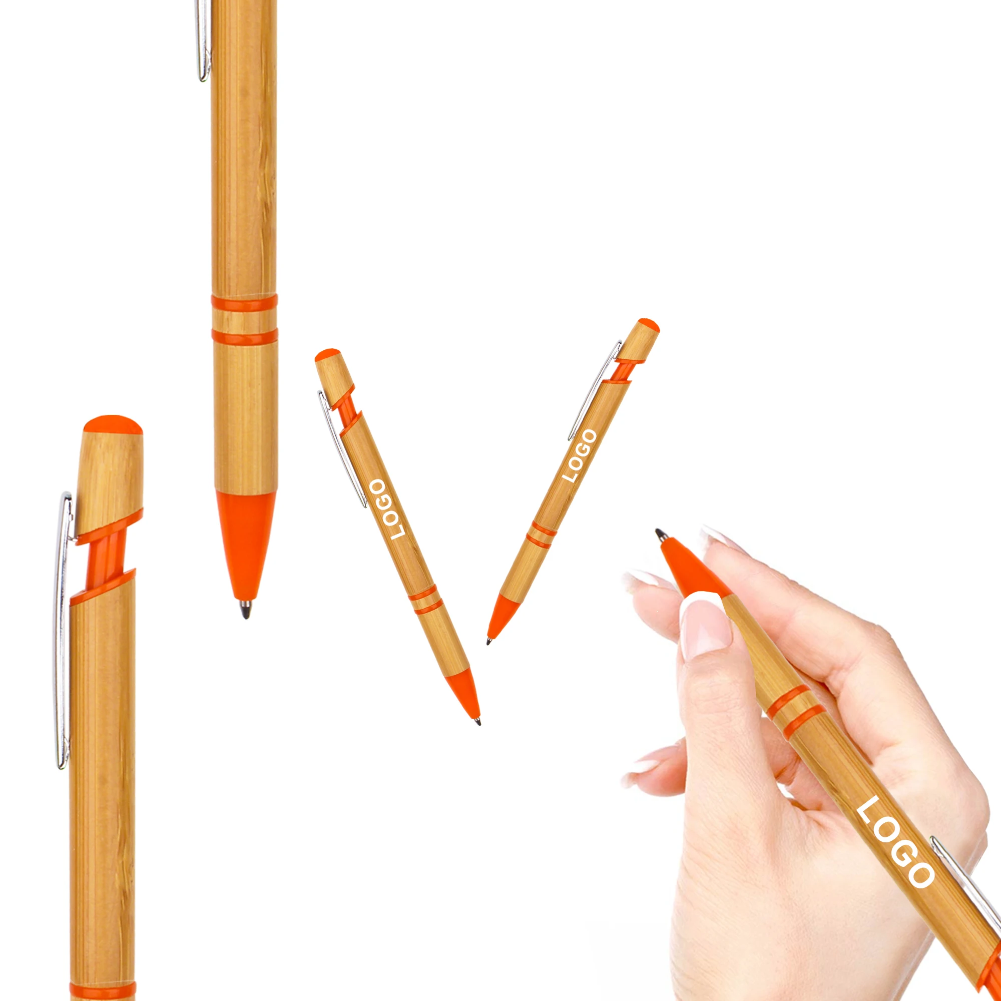 High Quality Eco Friendly Bamboo Ball Pens With Stylus Custom Logos
