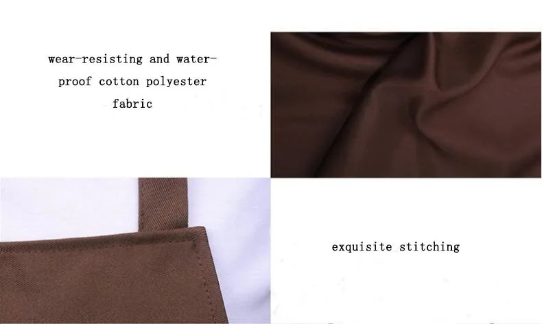 Wholesale Custom Logo Cotton Polyester Waterproof Chef Cooking Aprons For Cafe Restaurants Kitchen Apron