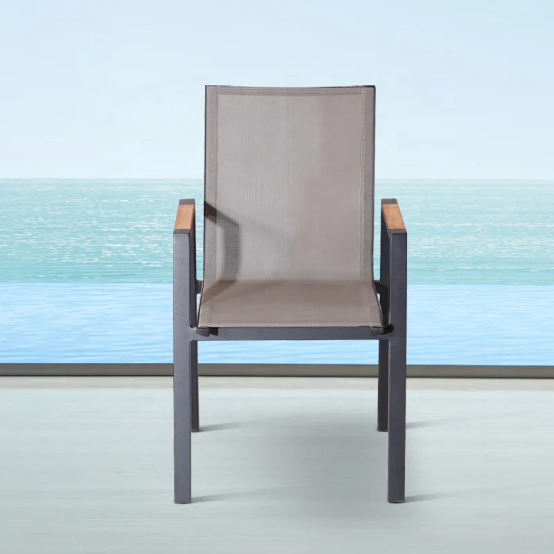 Black Stackable Modern Patio Front Porch Cafe Armchairs Furniture Outdoor Garden Yard Aluminum Dining Chairs