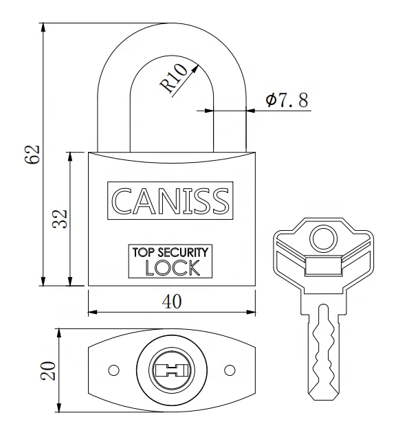 Security Key Code Sliding Bolt Alarm Padlock Zinc Alloy Furniture Lock for Hotels Offices Schools Hospitals Bedrooms