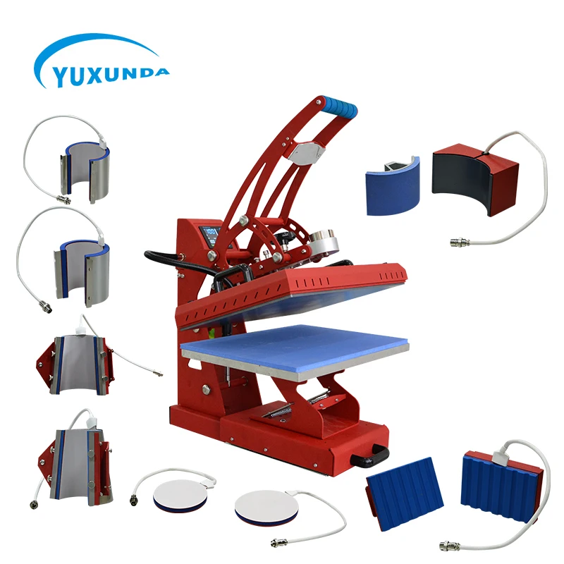 Yuxunda Cheap Price Multi-Function Economical Combo Heat Press Machine 8 In 1 For T-shirts/Mugs/Hat/Shoes/Plate/Pen/Cap Printing