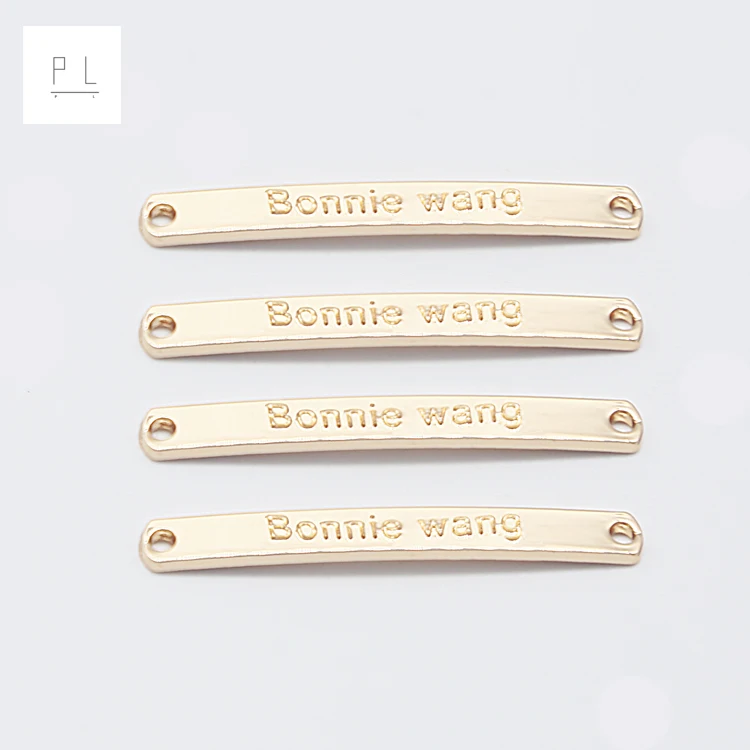 Fashion Custom Metal Name Tag logo Hand sewn label