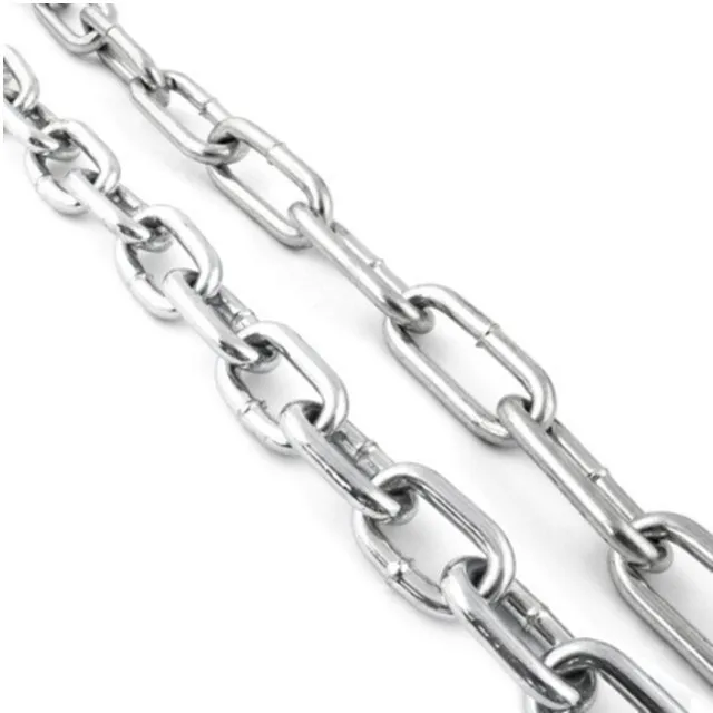 Tianli Factory Wholesale Price Stainless Welded Steel Link Chain DIN763 Straight Short Link Chain Ordinary Proof Coil Chain