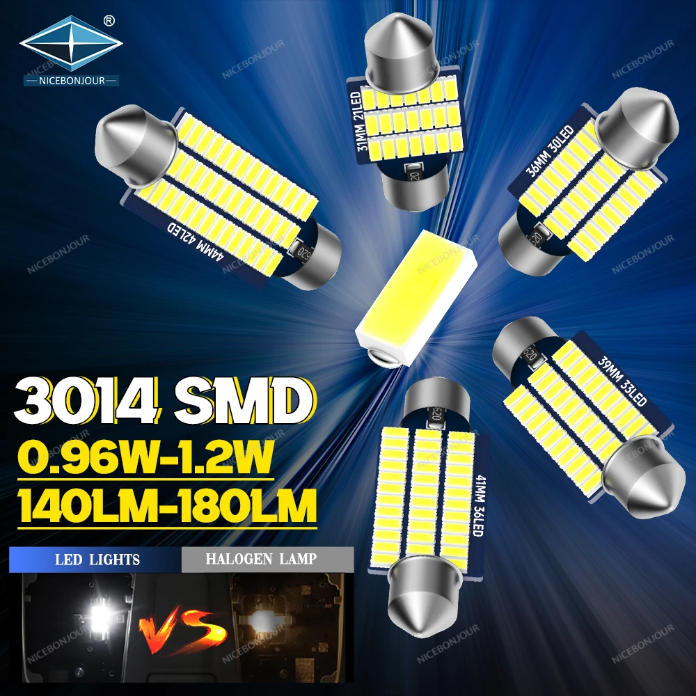 High Quality Auto Bulb C5w Led 3014 21 30 33 36 42SMD Festoon 31mm 36mm 39mm 41mm