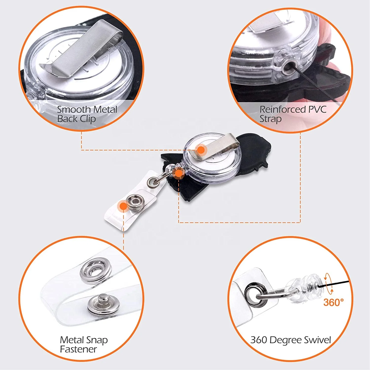 Stitch Wholesale Retractable Blue Animal Id Retractable Badge Holder Pull Reel Nurse ID Name Card