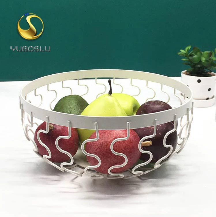 factory manufacture home kitchen ware Fruit Multifunction Creative Rattan Black Iron Bread Storage Basket
