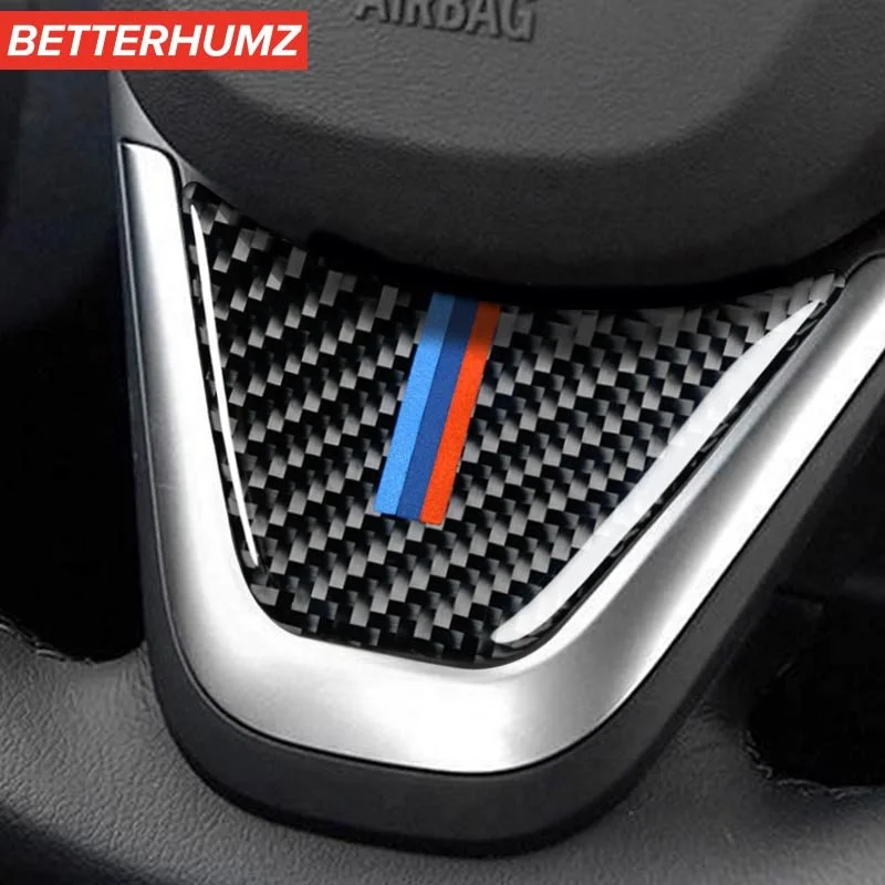 Carbon Fiber For BMW E90 E92 E93 E60 F07 F10 F01 F02 E70 E71 E84 F48 G20 G30 Car Steering Wheel Sticker