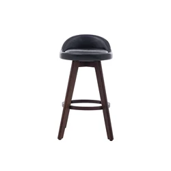 Wholesale Pu Leather Black Modern Wooden Swivel Counter Height Bar Chair