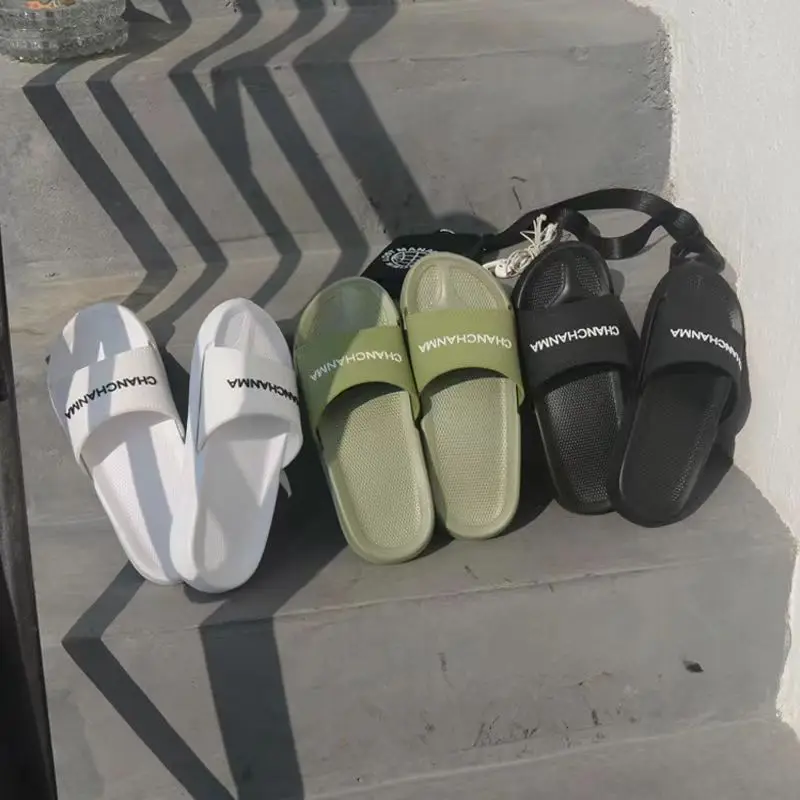 Wholesale Flip-flops striped  Men Slippers Comfortable Beach Sandals Men Casual Shoes House Flip Flop Bathroom Shoes