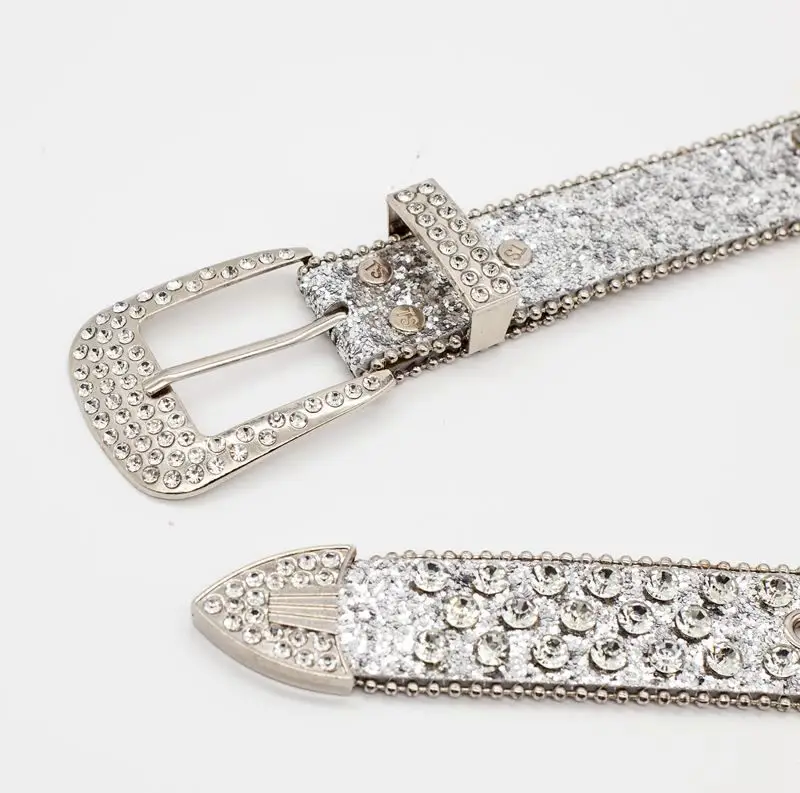 Punkrock Crystal belts with skull buckle set. Rhinestone belt for lady and men diamond PU leather Y2K  belt