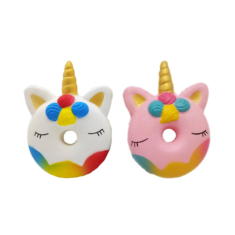 Cute Soft Unicorn Donuts Squeeze Slow Rising PU Squishy Toy For Kids Party Favors