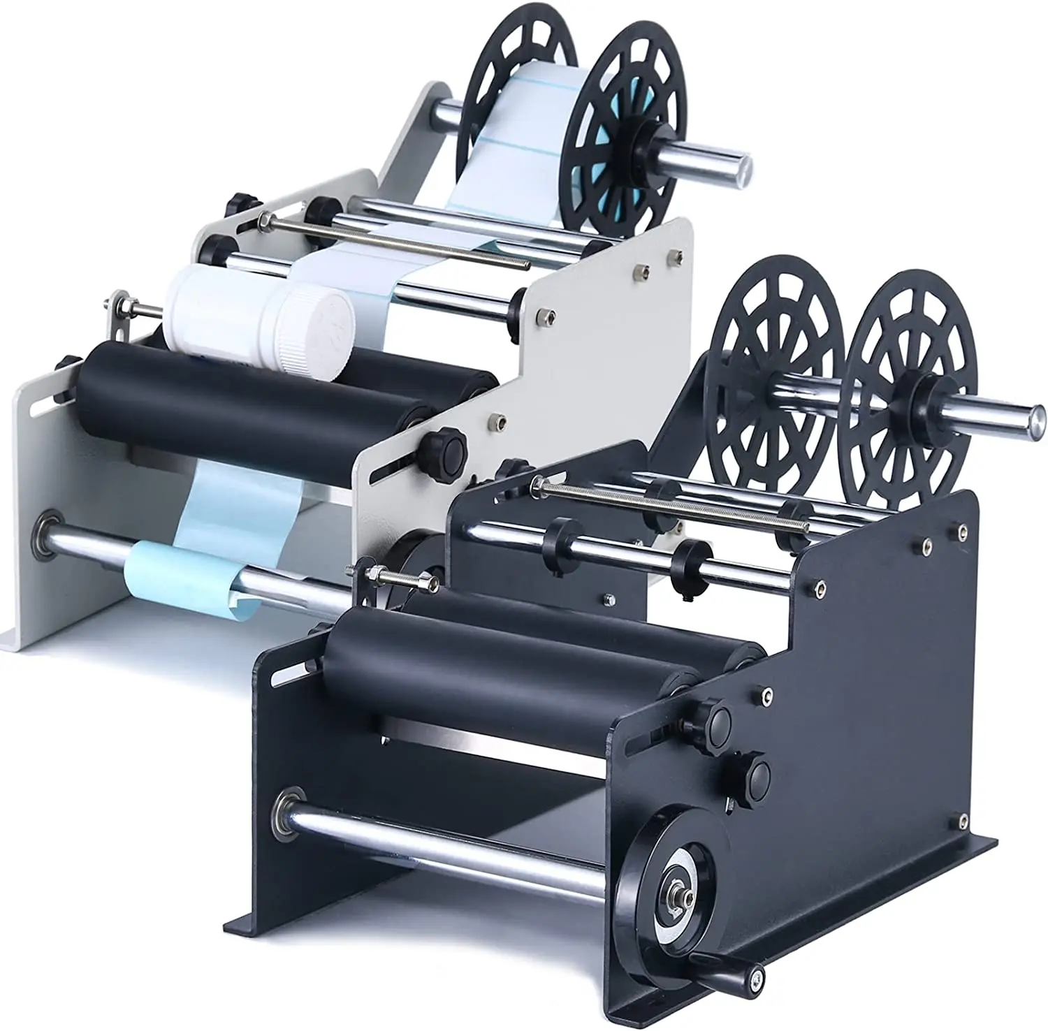 ZS-50 Manual Mineral Water Plastic Round Bottle Labeling Machine For Round Bottles Sticker Label Packing Machine