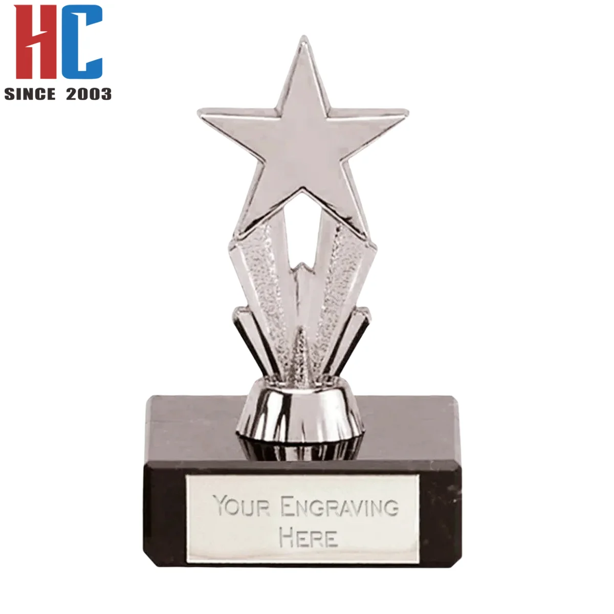 20 Years  Factory Custom Personalised Engraved metal Trophy Star Award