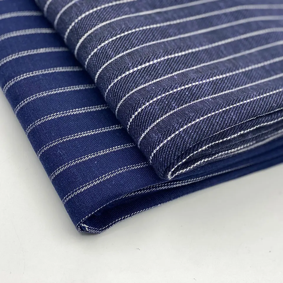 wholesale factory retail price woven dyeing fibre 55% linen 45% viscose blended fabric