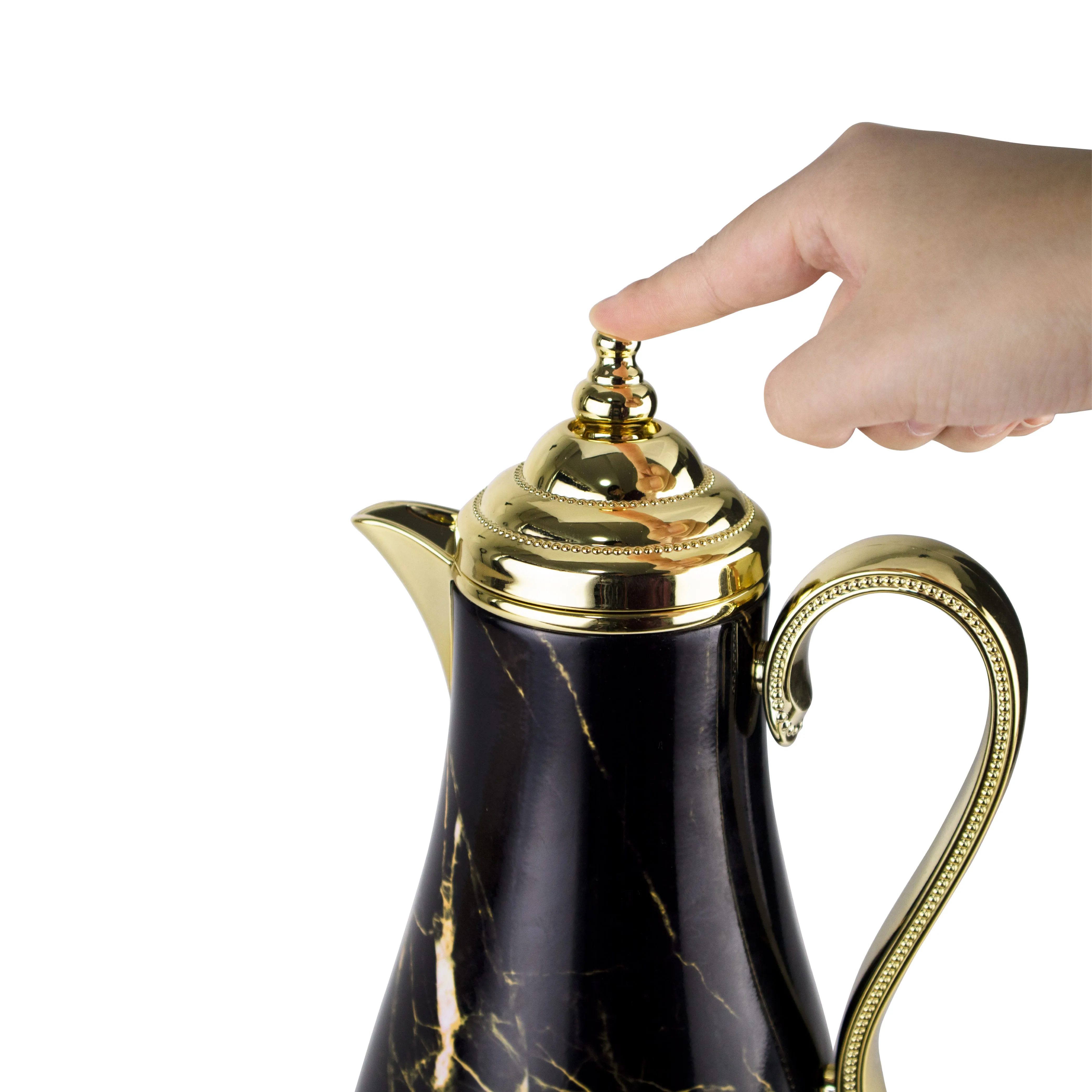 Middle east arabic turkish Luxury 1000ml arabe coffee tea thermos pots dallah glass flask thermos vaccum jug