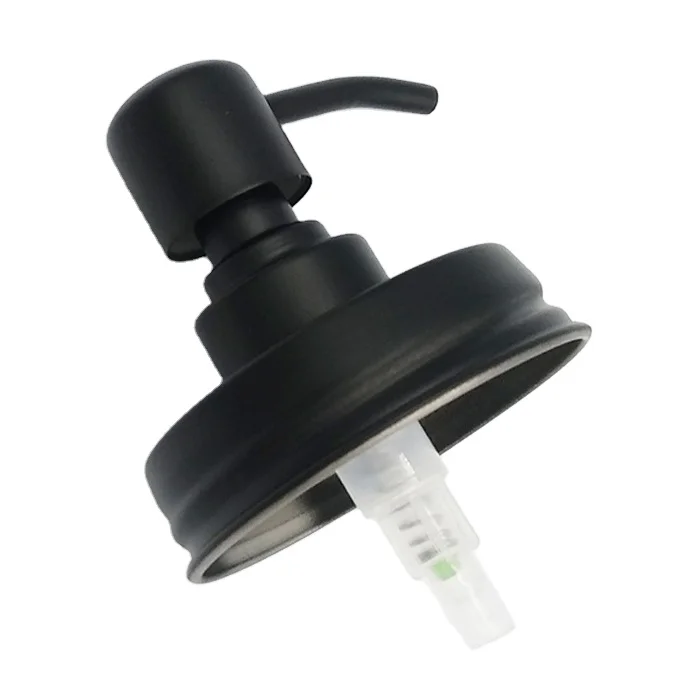 Custom 70mm black copper silver stainless steel mason jar lid shampoo liquid soap dispenser hand screw bottle lotion pump cap