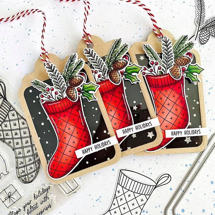 Wholesale Merry Christmas Labels Cards Gift Tags Labels And Hang Tags For Gift Wrapping Decoration Gift Card Set