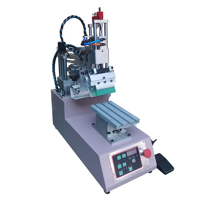 Small Table Top Flat Silk Screen Printing Machine Flatbed Screen Printer Oblique Arm Screen Printing Machine Logo Printing